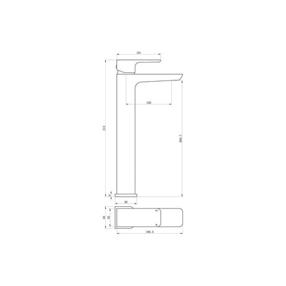 Mezclador de lavabo alto Fegge - Latón cepillado