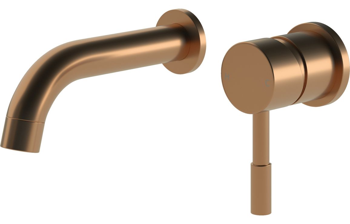 Berkley Wall Mounted Basin Mixer - Brushed Bronze