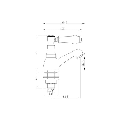 Brooke Basin Pillar Taps - Chrome