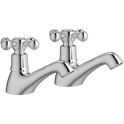 Hawley Basin Pillar Taps - Chrome