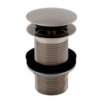 Vema Unslotted Push Button Waste - Stainless Steel