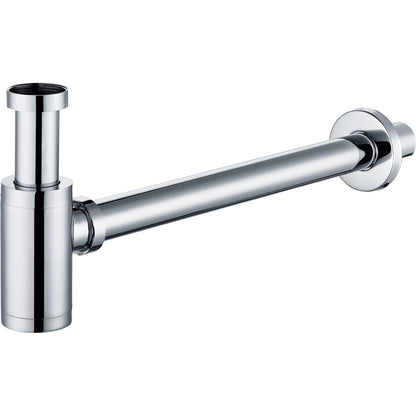 Étagère murale pour lavabo en marbre blanc Hayes de 600 mm et siphon à bouteilles chromé