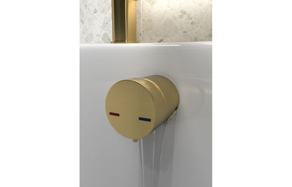 Bath Overflow Filler w/Integrated Valve - Brushed Brass