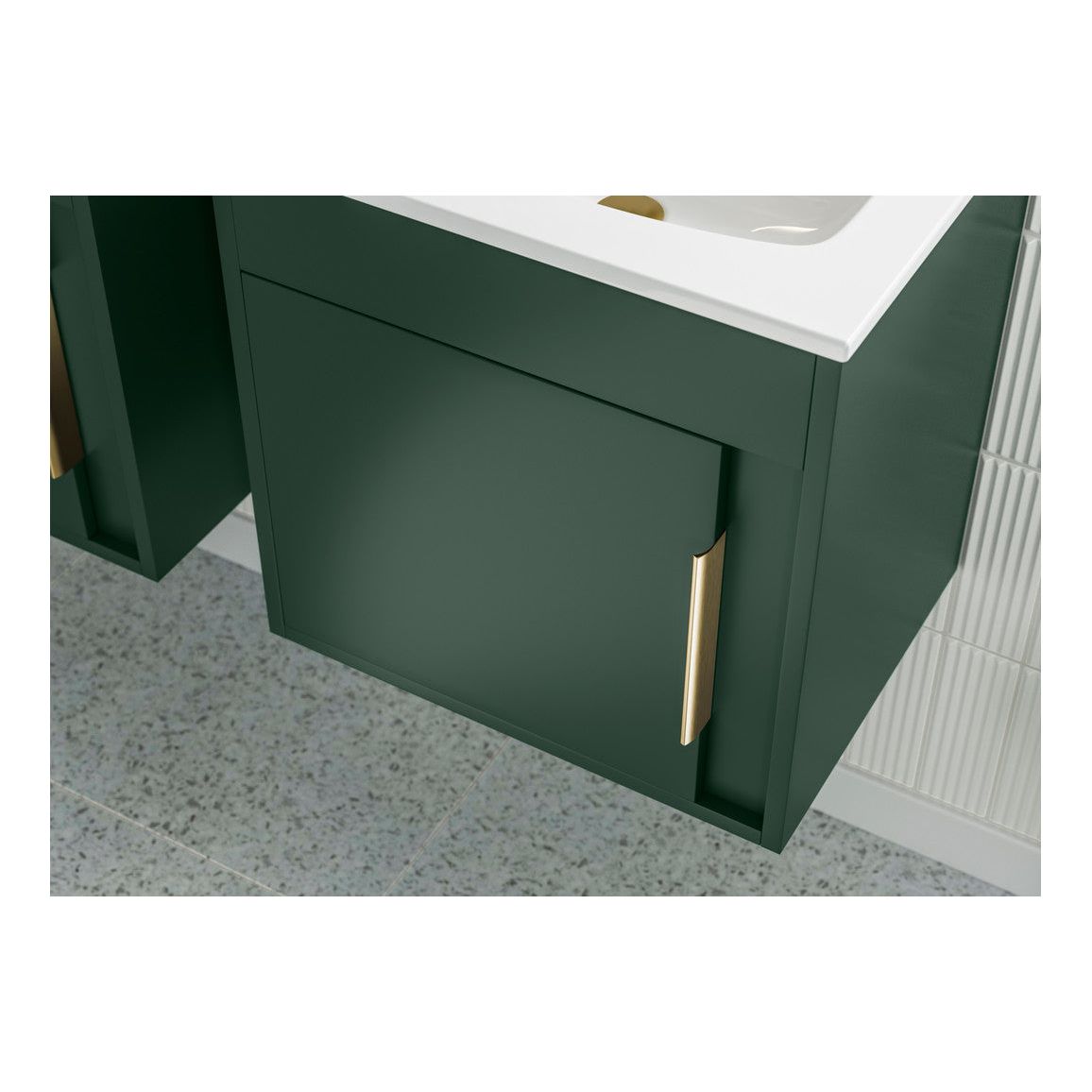 Delmar 510mm Wall Hung Unit Inc. Lavabo - Gris grafito mate