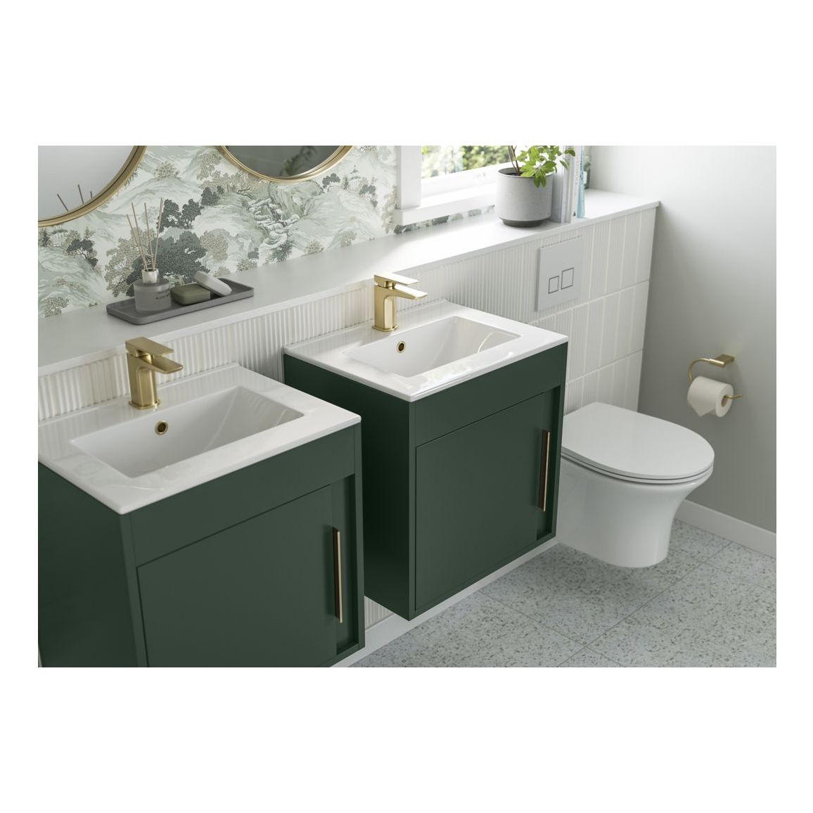 Delmar 510mm Wall Hung Unit Inc. Basin - Matt Graphite Grey