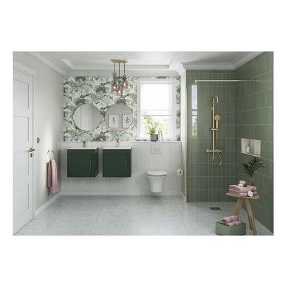 Delmar 510mm Wall Hung Unit Inc. Lavabo - Gris grafito mate