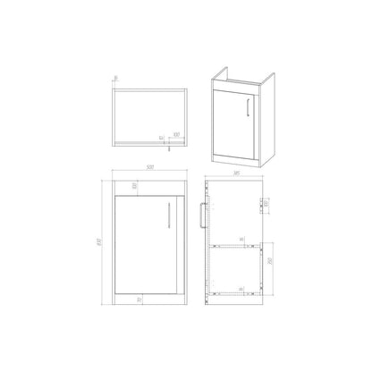 Delmar 510mm Floor Standing Unit Inc. Basin - Matt Sea Green