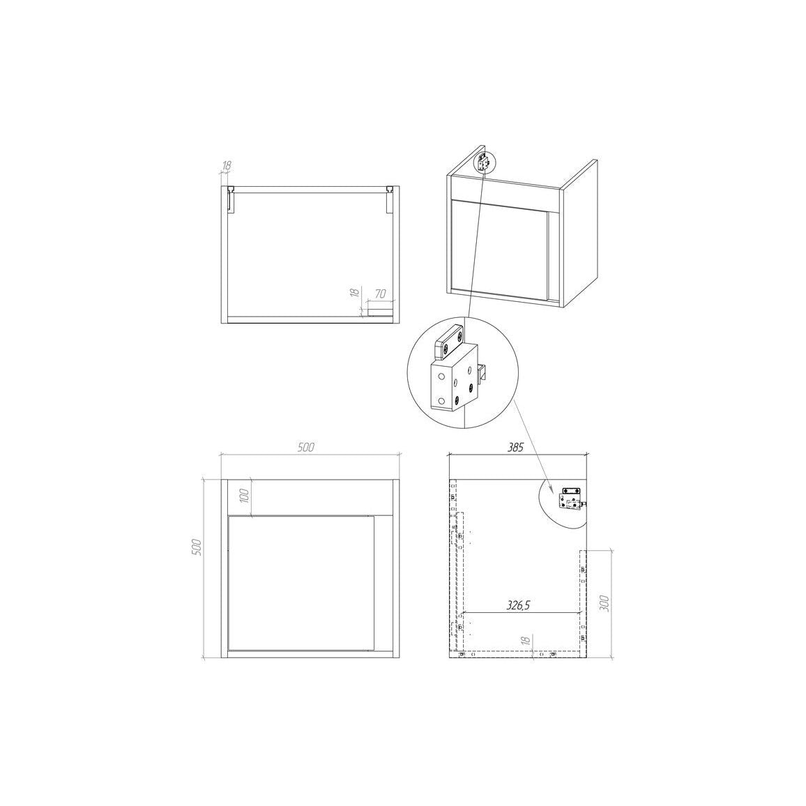 Lavabo Delmar 510 mm à suspendre au mur - Vert mer mat