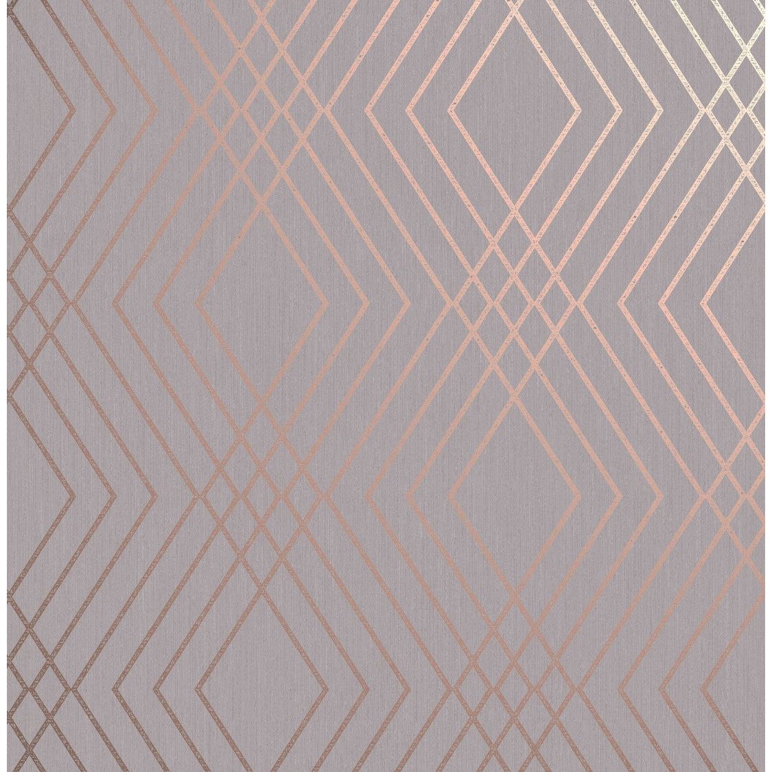 Fine Decor Shard Trellis Grey / Rose Gold Wallpaper (FD42604)