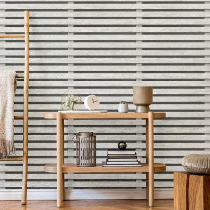 Fine Decor Wood Slats Black/Grey Wallpaper (FD43219)