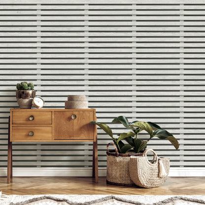 Fine Decor Wood Slats Black/Grey Wallpaper (FD43219)