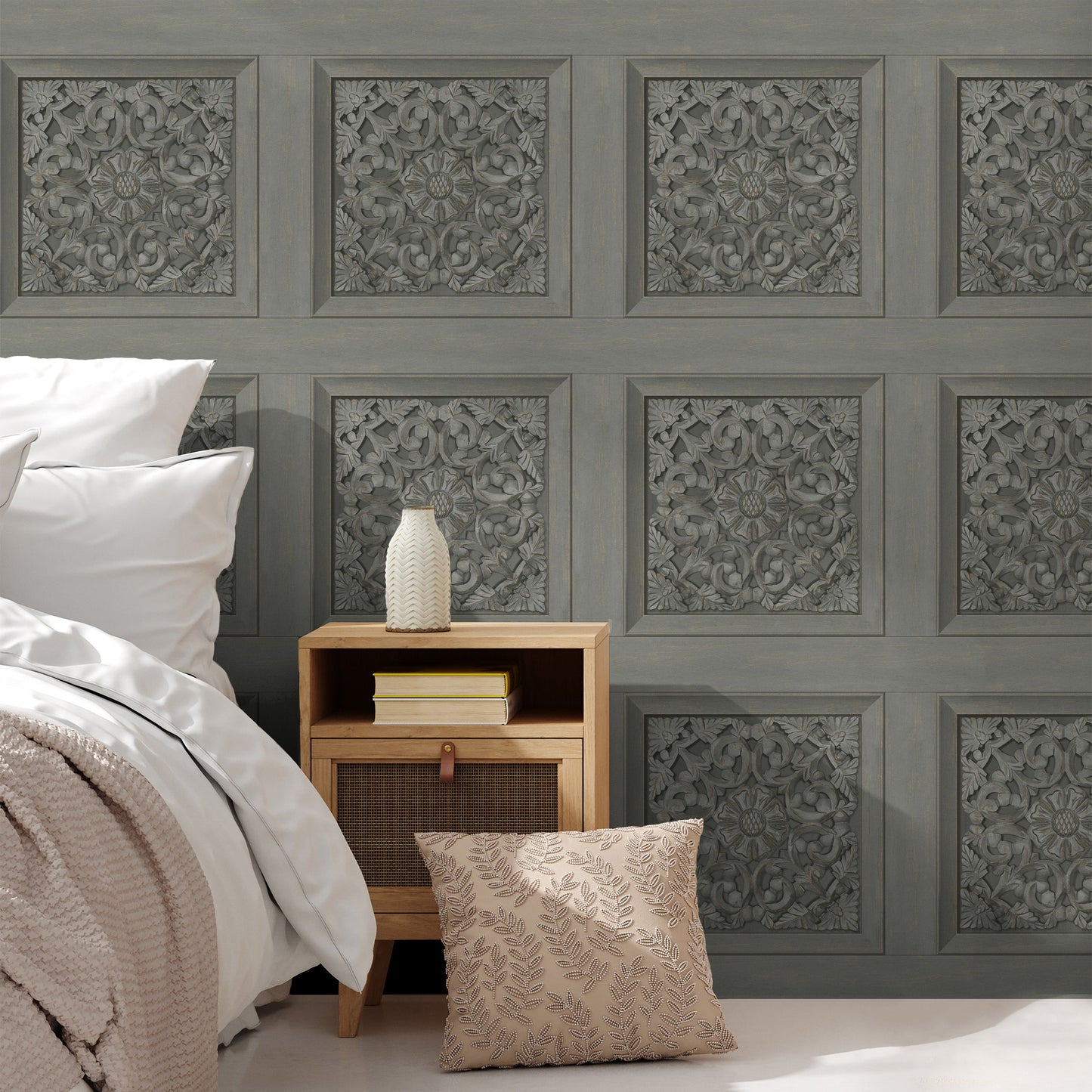 Fine Decor Carved Panel Wallpaper