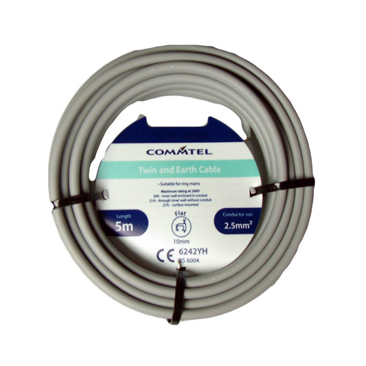 Cable Commtel Gemelo y Tierra 5m 2.5mm