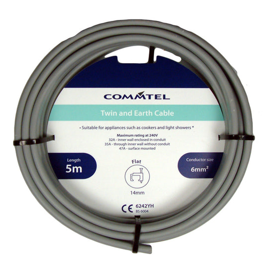 Cable Commtel Gemelo y Tierra 5m 6mm