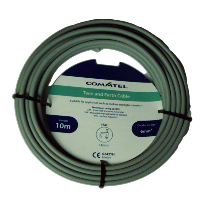 Commtel Twin and Earth Cable 10m 6mm