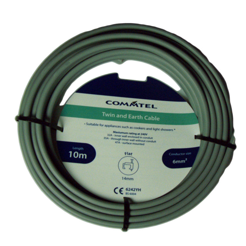 Cable Commtel Gemelo y Tierra 10m 6mm