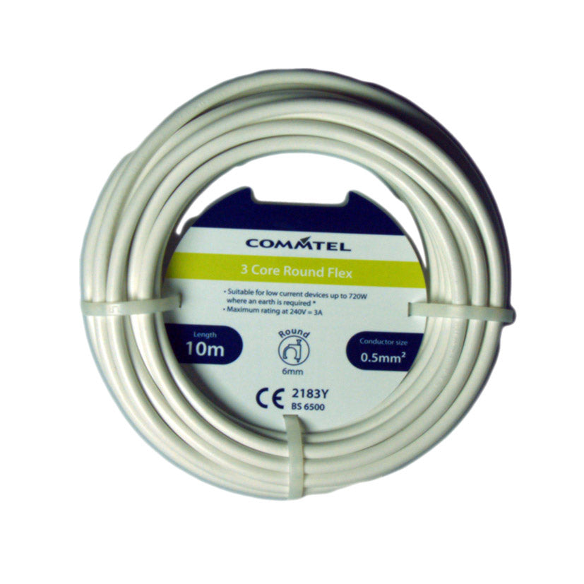 Commtel 3 Core Round Flex 10m, 0.5mm2