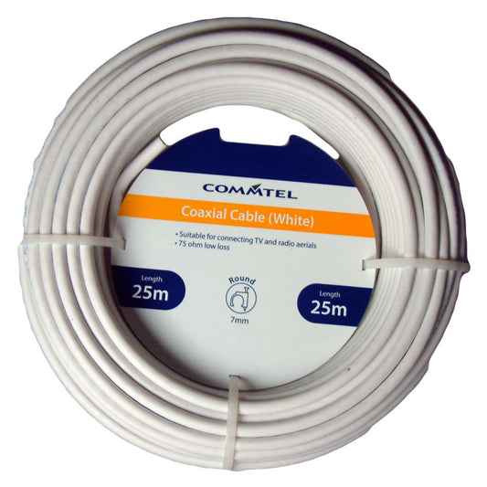 Doncaster Cable White Coax Cable 25m