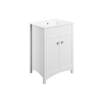 Meuble de lavabo sur pied Paddock 610 mm (sauf lavabo) - Frêne blanc satiné