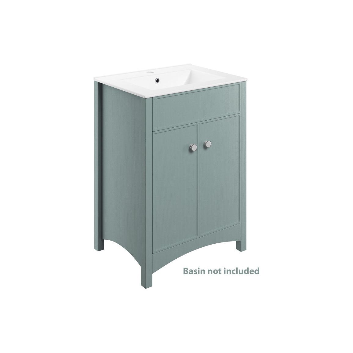 Paddock 610mm Floor Standing Basin Unit (exc. Basin) - Sea Green Ash