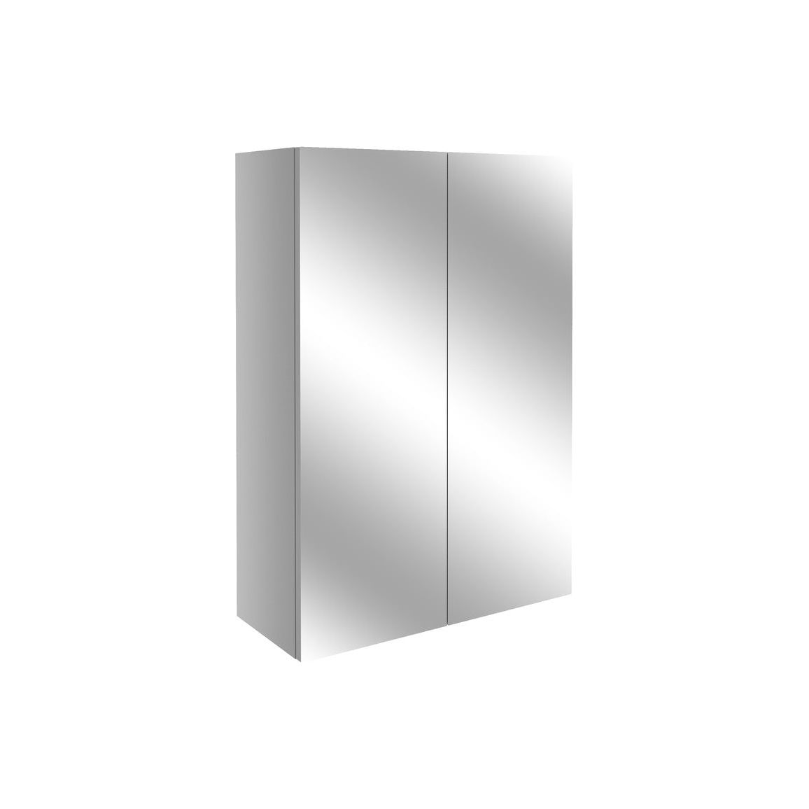 Cedar 600mm Mirrored Unit - Light Grey Gloss