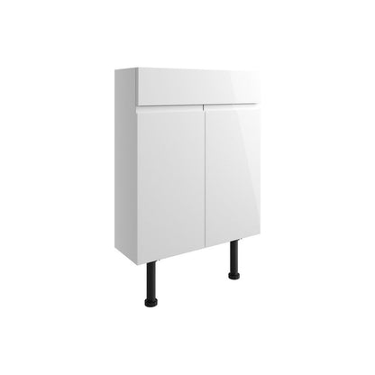 Mueble de lavabo delgado Garrett de 600 mm - Blanco brillante