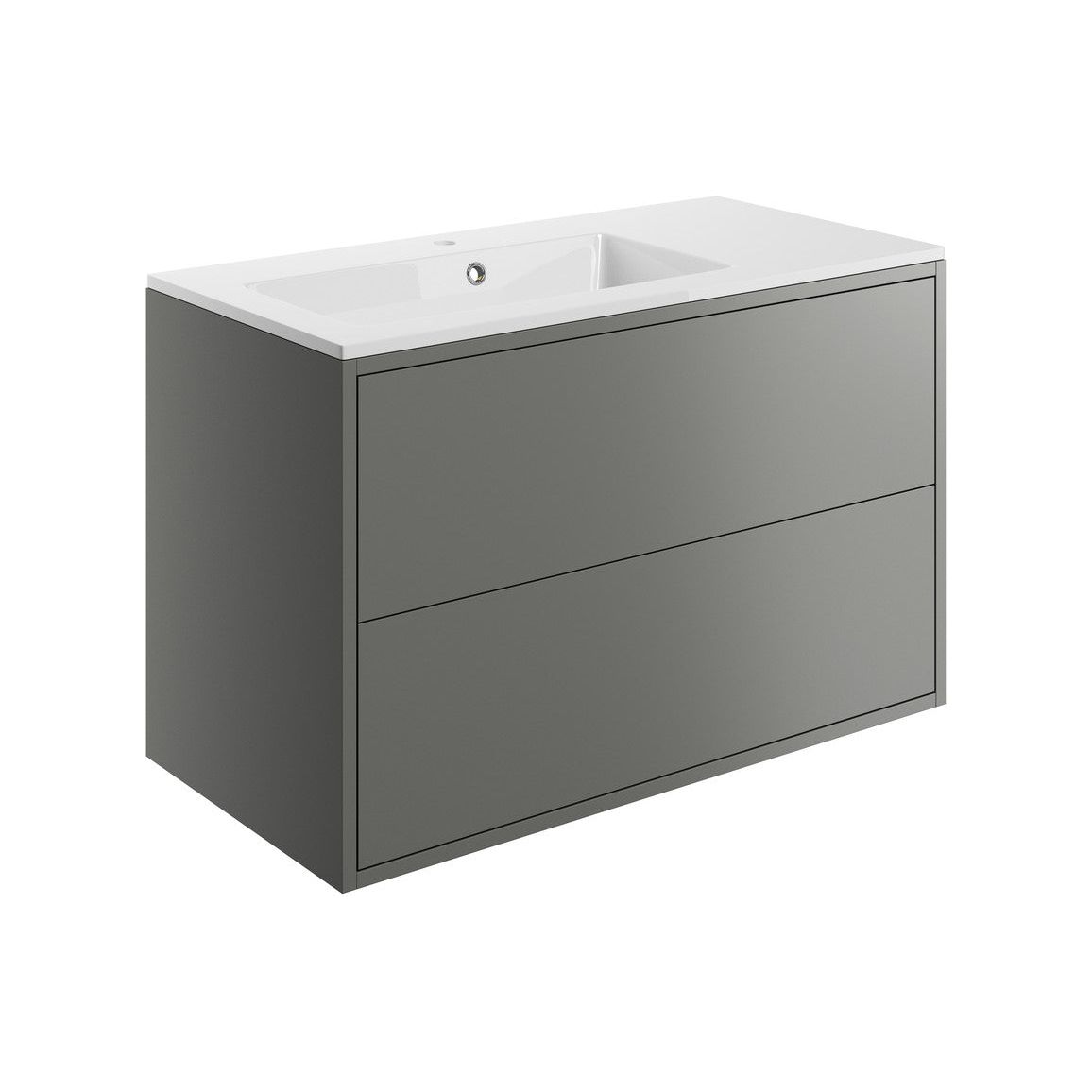 Frontage 900mm 2 Drawer Wall Hung Basin Unit Inc. Basin - Matt White