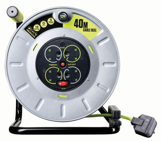 Pro Xt Metal Case Cable Reel 4 Gang 40m
