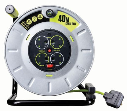 Pro Xt Metal Case Cable Reel 4 Gang 40m