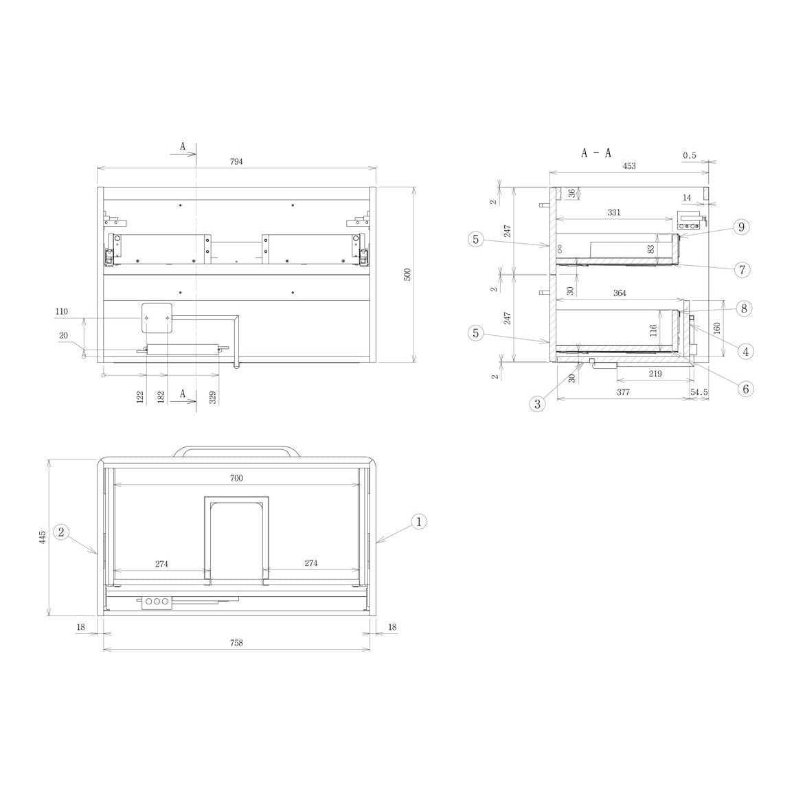 Engleman 810mm 2 Drawer Wall Unit & Basin - White Gloss