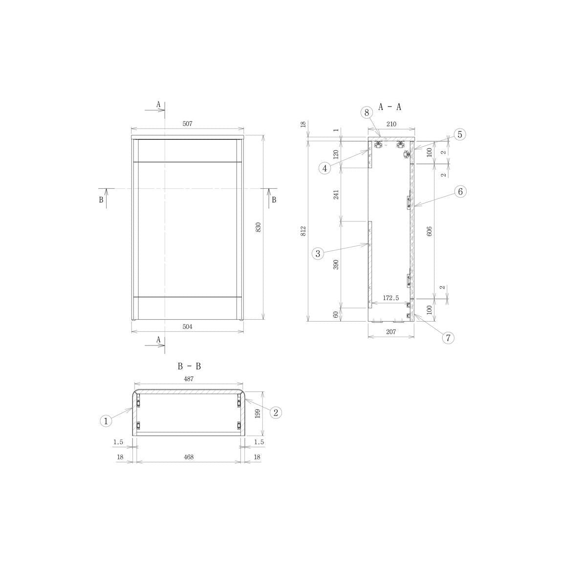 Engleman 506mm WC Unit - White Gloss