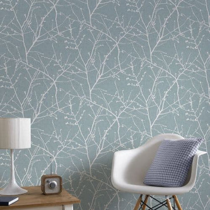 Graham & Brown Innocence Duck Egg Wallpaper (33-270)