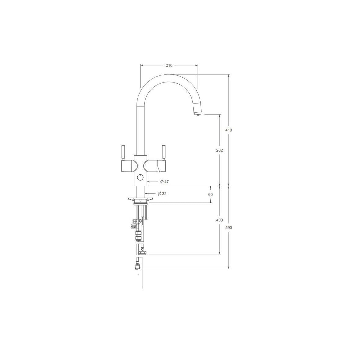 InSinkErator 4N1 Solo grifo en forma de J - Terciopelo negro