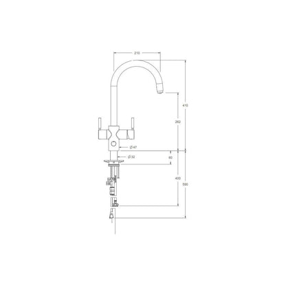 InSinkErator 4N1 Solo grifo en forma de J - Acero cepillado