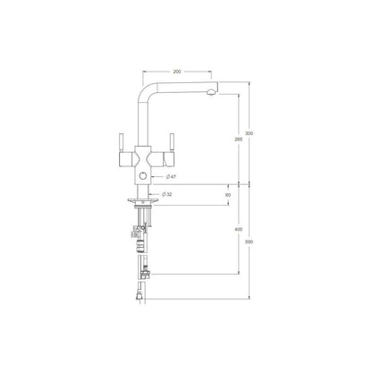 InSinkErator 4N1 Solo grifo en forma de L - Cromo