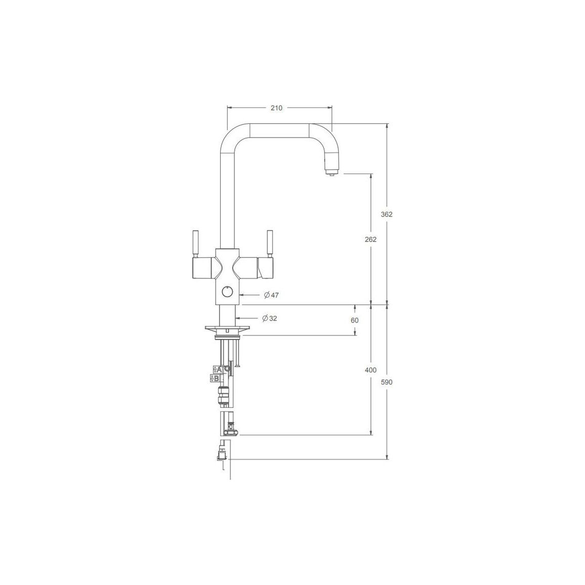 InSinkErator 4N1 Grifo en forma de U, tanque Neo y paquete de filtro - Cromo