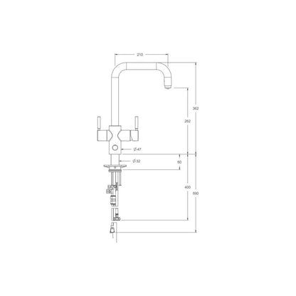 InSinkErator 4N1 Grifo en forma de U, tanque Neo y paquete de filtro - Cromo