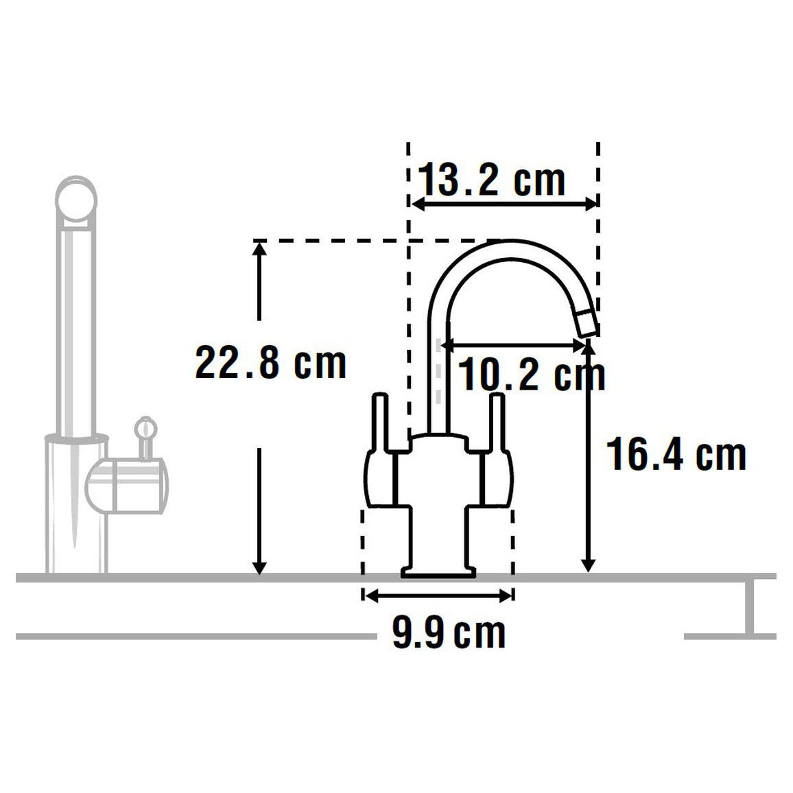 InSinkErator FHC3010 Grifo mezclador de agua fría/caliente y tanque estándar - Cromo