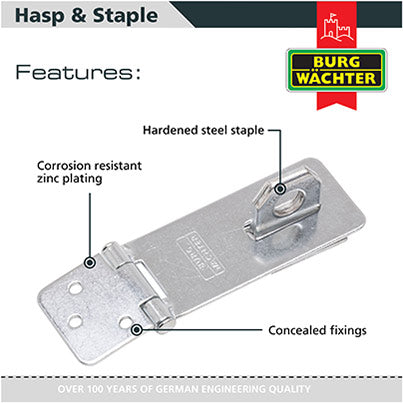 Burgwachter Hasp & Staple 95mm