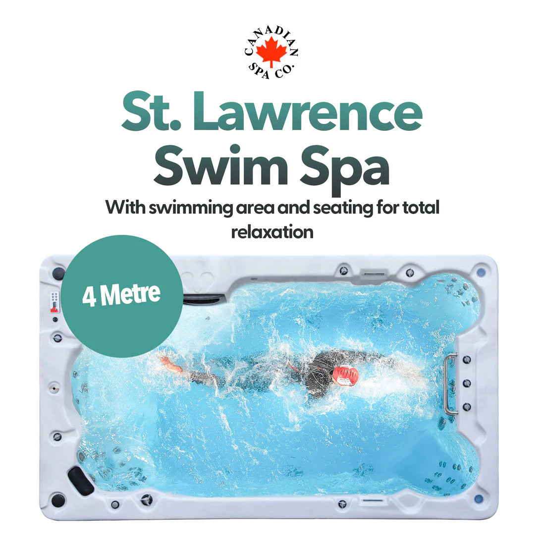 Canadian Spa 13ft Swim Spa 15HP-Jet, 3-Person - St Lawrence XSport