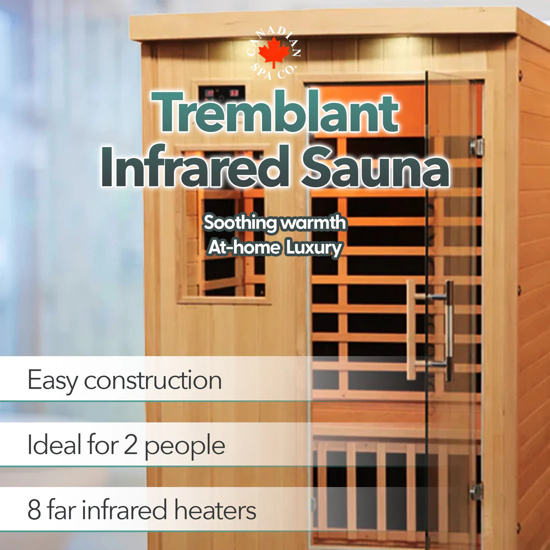 Canadian Spa Tremblant 2-Person Sauna 127cm x 105cm x 195cm