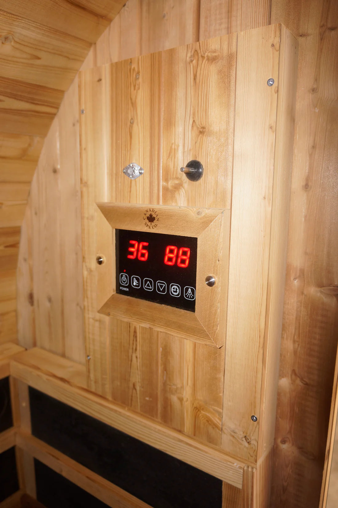 Canadian Spa Outdoor Oval Barrel Sauna Combination Infrared/ traditional 1842 x1200 x 1945mm