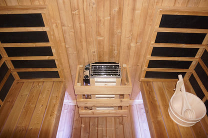 Canadian Spa Outdoor Oval Barrel Sauna Combination Infrared/ traditional 1842 x1200 x 1945mm