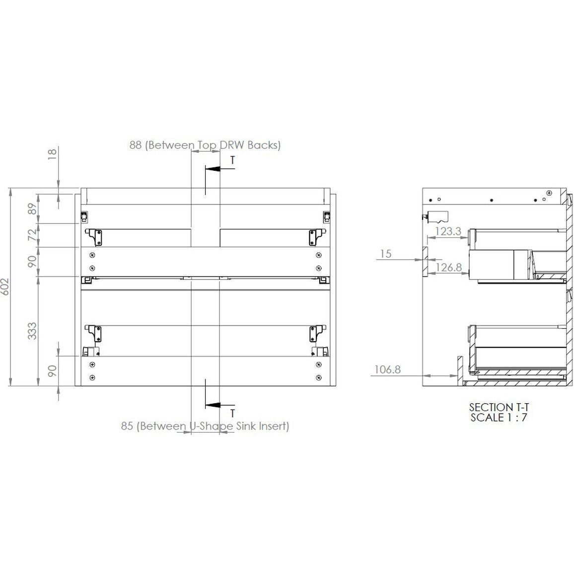 Fawn 800mm 2 Drawer Wall Hung Basin Unit - Matt Indigo