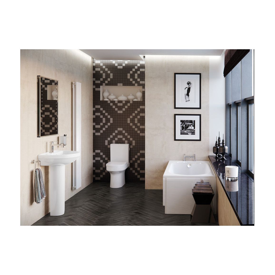Floyer WC dos au mur à hauteur confortable et siège à fermeture douce
