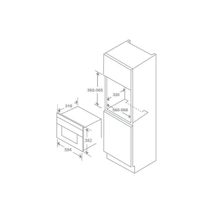 Prima LCTM201 Framed B/I Microwave - St/Steel