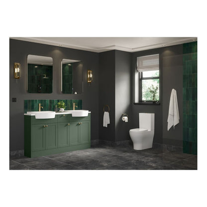 Abba Rimless Short Projection Close Coupled Open Back WC & Soft Close Seat