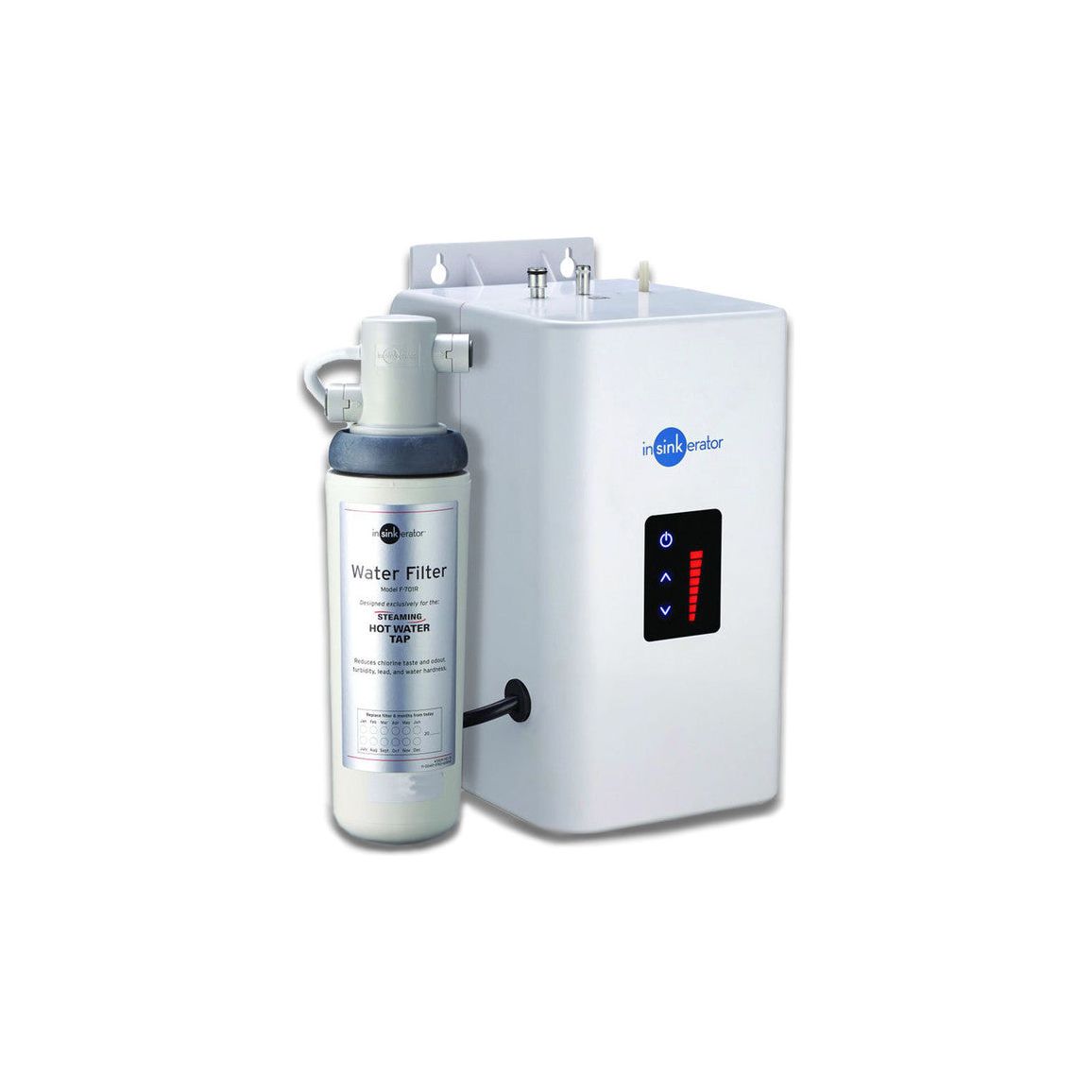 Grifo mezclador de agua caliente InSinkErator H3300, tanque Neo y filtro de agua - Acero cepillado