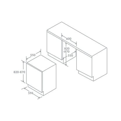 Prima LPR132A1 B/I Under Counter Fridge w/Ice Box