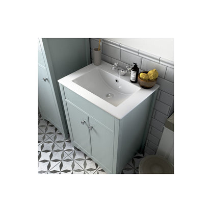 Meuble de lavabo sur pied Paddock 610 mm (sauf lavabo) - Frêne vert d'eau